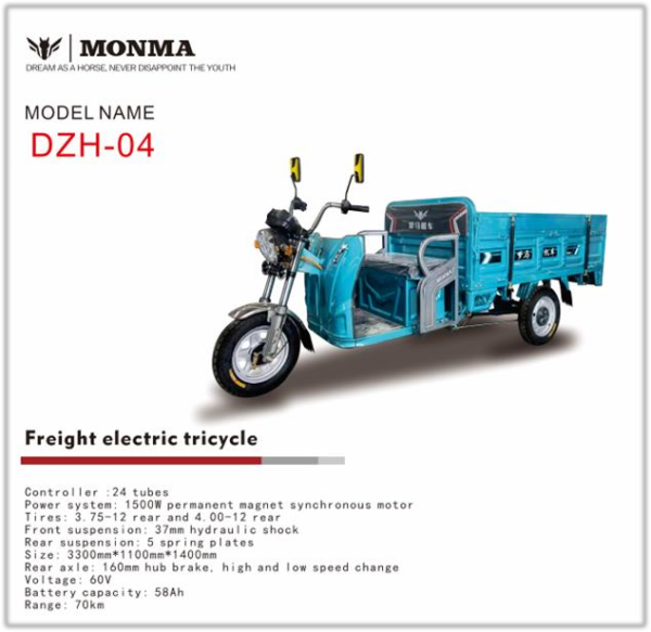 Tricycle électrique de transport DZH-04